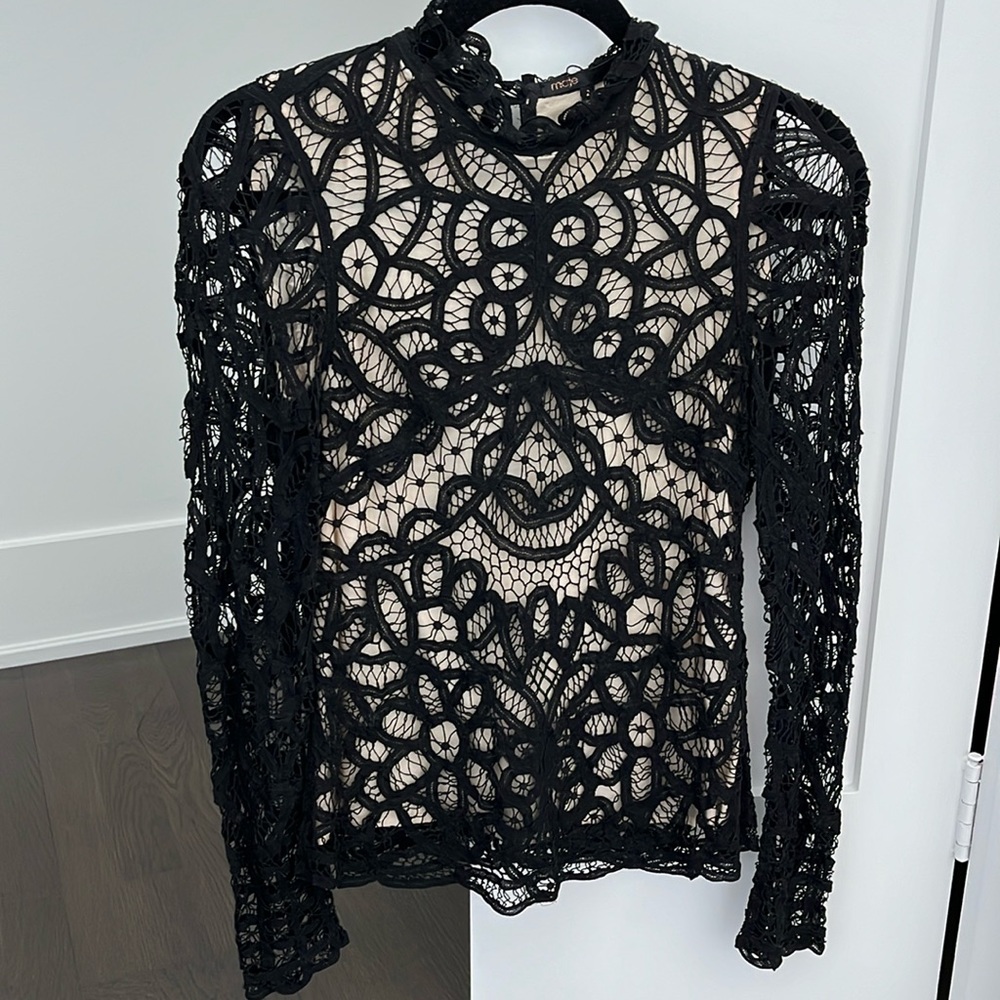 Maje Black Embroidered Shirt